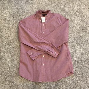New L J.Crew Mercantile line button down shirt. Red with small white stripes.